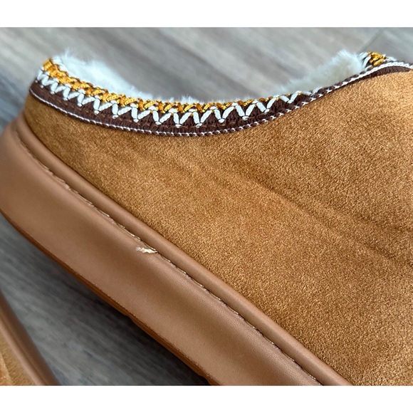 🆕 Brown Faux Suede Trendy Platform Slippers - Picture 12 of 13